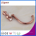 Fyeer Rose Gold 360 Swivel Kitchen Faucet for Double Sink